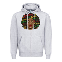 Heather Grey afro diva Zipper Hoodie - MaliasSmallBusiness