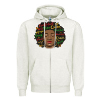 Oatmeal Heather afro diva Zipper Hoodie - MaliasSmallBusiness