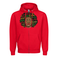 Red afro diva Zipper Hoodie - MaliasSmallBusiness