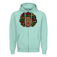 Seafoam afro diva Zipper Hoodie - MaliasSmallBusiness