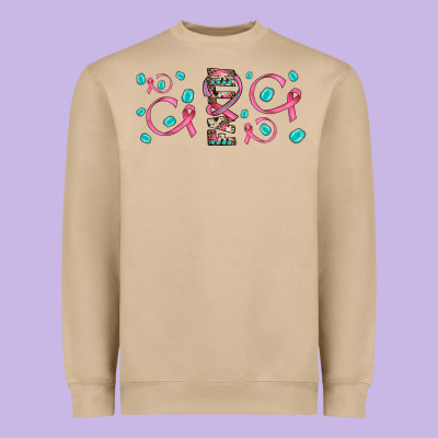 Faith Ribbon Gemstone Heavyweight Sweatshirt Designed By Jahusdesignshop