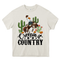 Cream creepin it country rodeo Heavy Core Tee - MaliasSmallBusiness