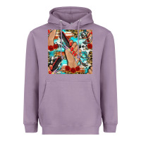 Lavender hairdresser hand scissors and roses with serape leopard and cowhide se Heavyweight Hoodie - BundleAndBundleShop