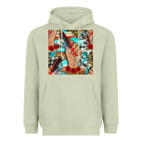 Matcha hairdresser hand scissors and roses with serape leopard and cowhide se Heavyweight Hoodie - BundleAndBundleShop