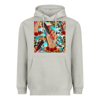 Moon Dust hairdresser hand scissors and roses with serape leopard and cowhide se Heavyweight Hoodie - BundleAndBundleShop