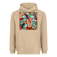 Mushroom hairdresser hand scissors and roses with serape leopard and cowhide se Heavyweight Hoodie - BundleAndBundleShop