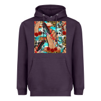 Plum hairdresser hand scissors and roses with serape leopard and cowhide se Heavyweight Hoodie - BundleAndBundleShop