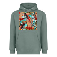 Sage hairdresser hand scissors and roses with serape leopard and cowhide se Heavyweight Hoodie - BundleAndBundleShop
