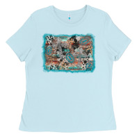 Baby Blue cross western background Ladies Tee - AdoDesignShop