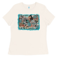 Bone cross western background Ladies Tee - AdoDesignShop