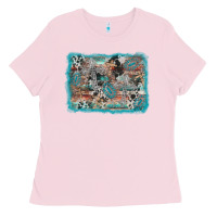 Bubblegum Pink cross western background Ladies Tee - AdoDesignShop
