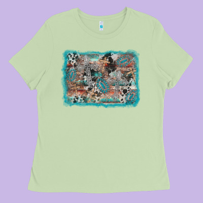 Cross Western Background Ladies Tee Designed By Adodesignshop