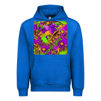 Cobalt Mardi Gras and jester hat seamless pattern Urban Hoodie - HowdyJamesFarm