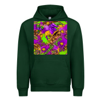 Foreset Green Mardi Gras and jester hat seamless pattern Urban Hoodie - HowdyJamesFarm