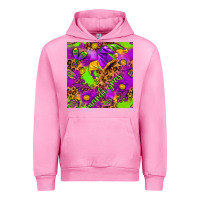 Fuchsia Pink Mardi Gras and jester hat seamless pattern Urban Hoodie - HowdyJamesFarm