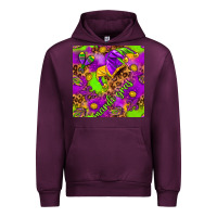 Mauve Wine Mardi Gras and jester hat seamless pattern Urban Hoodie - HowdyJamesFarm