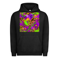 Pigment Black Mardi Gras and jester hat seamless pattern Urban Hoodie - HowdyJamesFarm