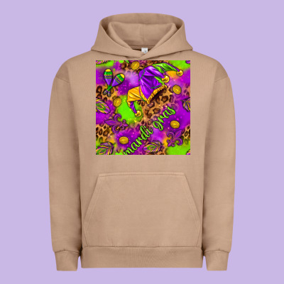 Mardi Gras And Jester Hat Seamless Pattern Urban Hoodie Designed By Howdyjamesfarm