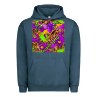 Pigment Midnight Navy Mardi Gras and jester hat seamless pattern Urban Hoodie - HowdyJamesFarm