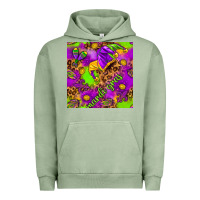 Pigment Oil Green Mardi Gras and jester hat seamless pattern Urban Hoodie - HowdyJamesFarm