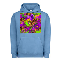 Pigment Pebble Blue Mardi Gras and jester hat seamless pattern Urban Hoodie - HowdyJamesFarm
