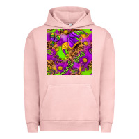 Pigment Salmon Mardi Gras and jester hat seamless pattern Urban Hoodie - HowdyJamesFarm