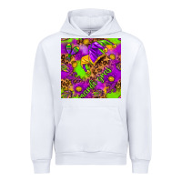 White Mardi Gras and jester hat seamless pattern Urban Hoodie - HowdyJamesFarm