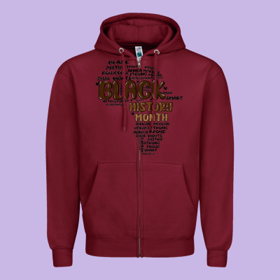 Black History Month Zipper Hoodie Designed By Maliassmallbusiness