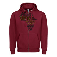 Burgundy black history month Zipper Hoodie - MaliasSmallBusiness