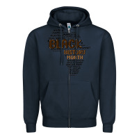 Navy black history month Zipper Hoodie - MaliasSmallBusiness