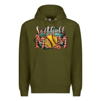 Army Green Softball Mom Premium Hoodie - Bettercallsaul
