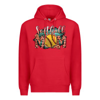 Red Softball Mom Premium Hoodie - Bettercallsaul