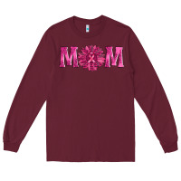 Burgundy breast cancer mom sunflower Long Sleeve Tee - AdoDesignShop