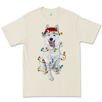 Bone Christmas White Shepherd With Christmas Lights Premium Tee - RanaPortraitStore