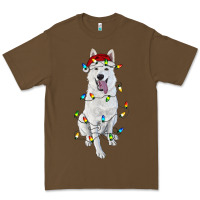 Cacao Christmas White Shepherd With Christmas Lights Premium Tee - RanaPortraitStore