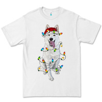 White Christmas White Shepherd With Christmas Lights Premium Tee - RanaPortraitStore