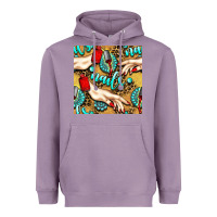 Lavender hand and nail polish with turquoise gemstone and leopard seamless patt Heavyweight Hoodie - BundleAndBundleShop