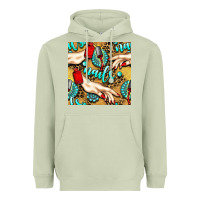 Matcha hand and nail polish with turquoise gemstone and leopard seamless patt Heavyweight Hoodie - BundleAndBundleShop