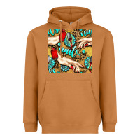 Meerkat hand and nail polish with turquoise gemstone and leopard seamless patt Heavyweight Hoodie - BundleAndBundleShop