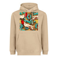 Mushroom hand and nail polish with turquoise gemstone and leopard seamless patt Heavyweight Hoodie - BundleAndBundleShop