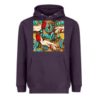 Plum hand and nail polish with turquoise gemstone and leopard seamless patt Heavyweight Hoodie - BundleAndBundleShop