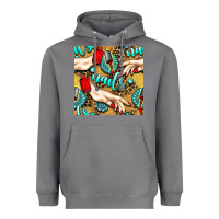 Hand And Nail Polish With Turquoise Gemstone And Leopard Seamless Patt Heavyweight Hoodie | Teevron