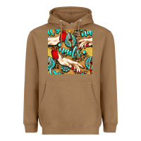 Toasted Coconut hand and nail polish with turquoise gemstone and leopard seamless patt Heavyweight Hoodie - BundleAndBundleShop