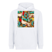 White hand and nail polish with turquoise gemstone and leopard seamless patt Heavyweight Hoodie - BundleAndBundleShop