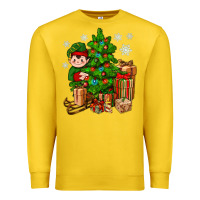 Lemon Christmas Elf With Gift Premium Sweatshirt - BundleAndBundleShop