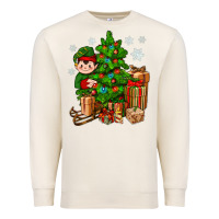 Sandshell Christmas Elf With Gift Premium Sweatshirt - BundleAndBundleShop