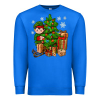 True Royal Christmas Elf With Gift Premium Sweatshirt - BundleAndBundleShop