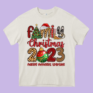 Family Christmas 2023 Making Memories Together Heavy Core Tee Designed By Maliassmallbusiness