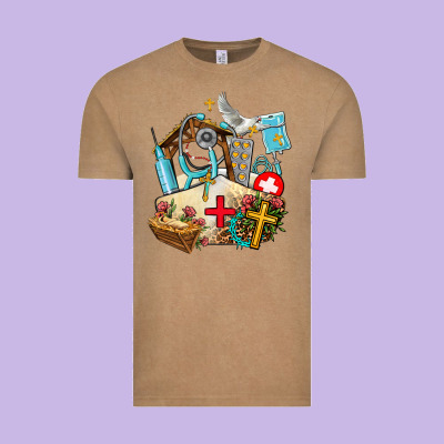Nurse  Cross And Jesus Vintage Tee Designed By Adodesignshop