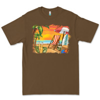 Cacao sunset beach background Premium Tee - BarkalooDesign